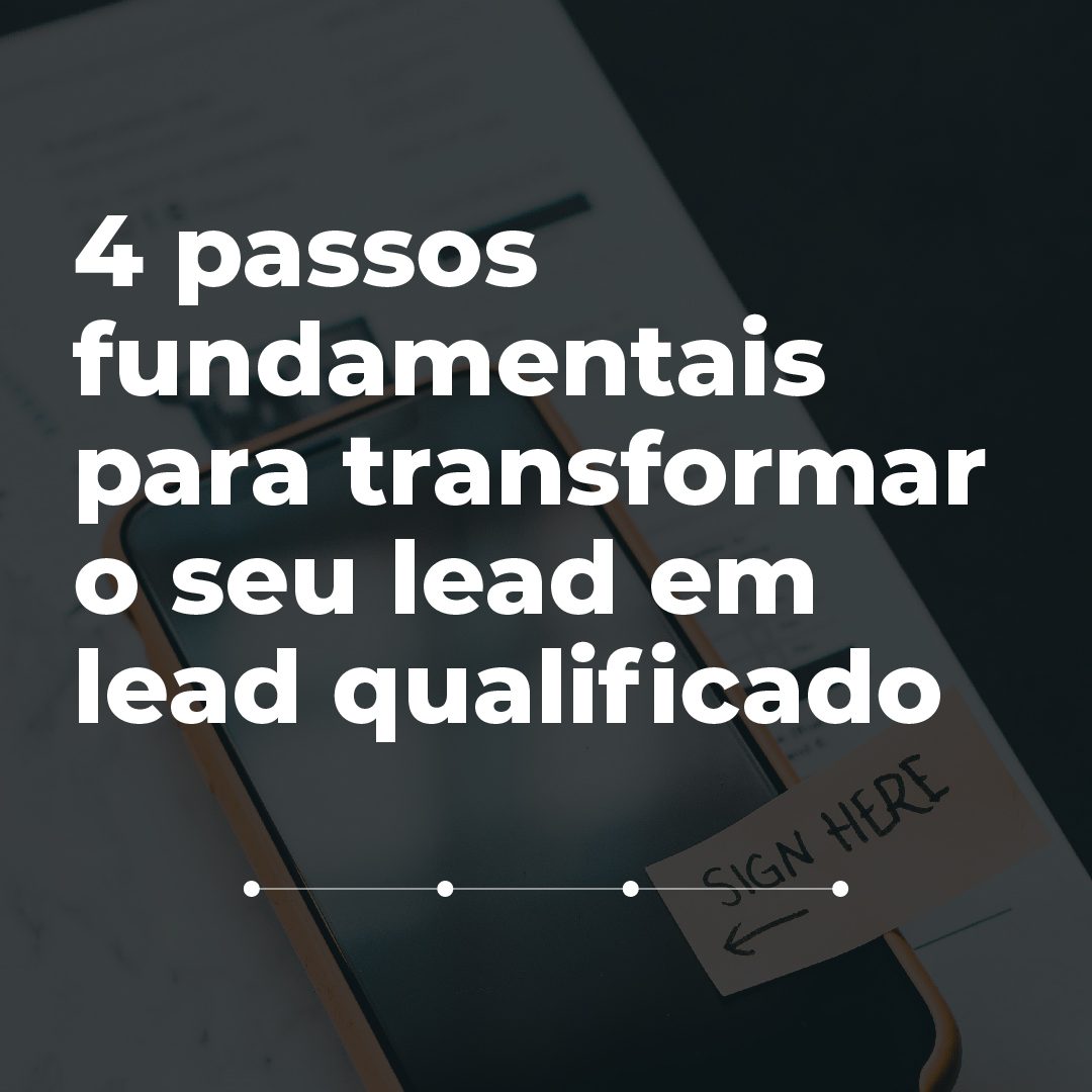 #PraCegoVer #PraTodesVerem: a publicação traz um conjunto com seis imagens. Na primeira aparece um celular virado com sua tela para cima. No celular está colado um post-it escrito "sign here" que, em inglês, significa "assine aqui". Na imagem está o texto: "4 passos fundamentais para transformar o seu lead em lead qualificado". Na segunda imagem está o texto "1. Insira a cultura dos leads na sua equipe de Marketing". Na terceira imagem está o texto: "2. Construa um funil de vendas completo no seu blog. Na quarta imagem está o texto: "3. Invista em técnicas de nutrição de leads". Na quinta imagem está o texto: "4. Lembre-se dos interesses da persona com frequência". Na última imagem está o texto: "Quer saber mais sobre leads? Então confira o link da bio!".